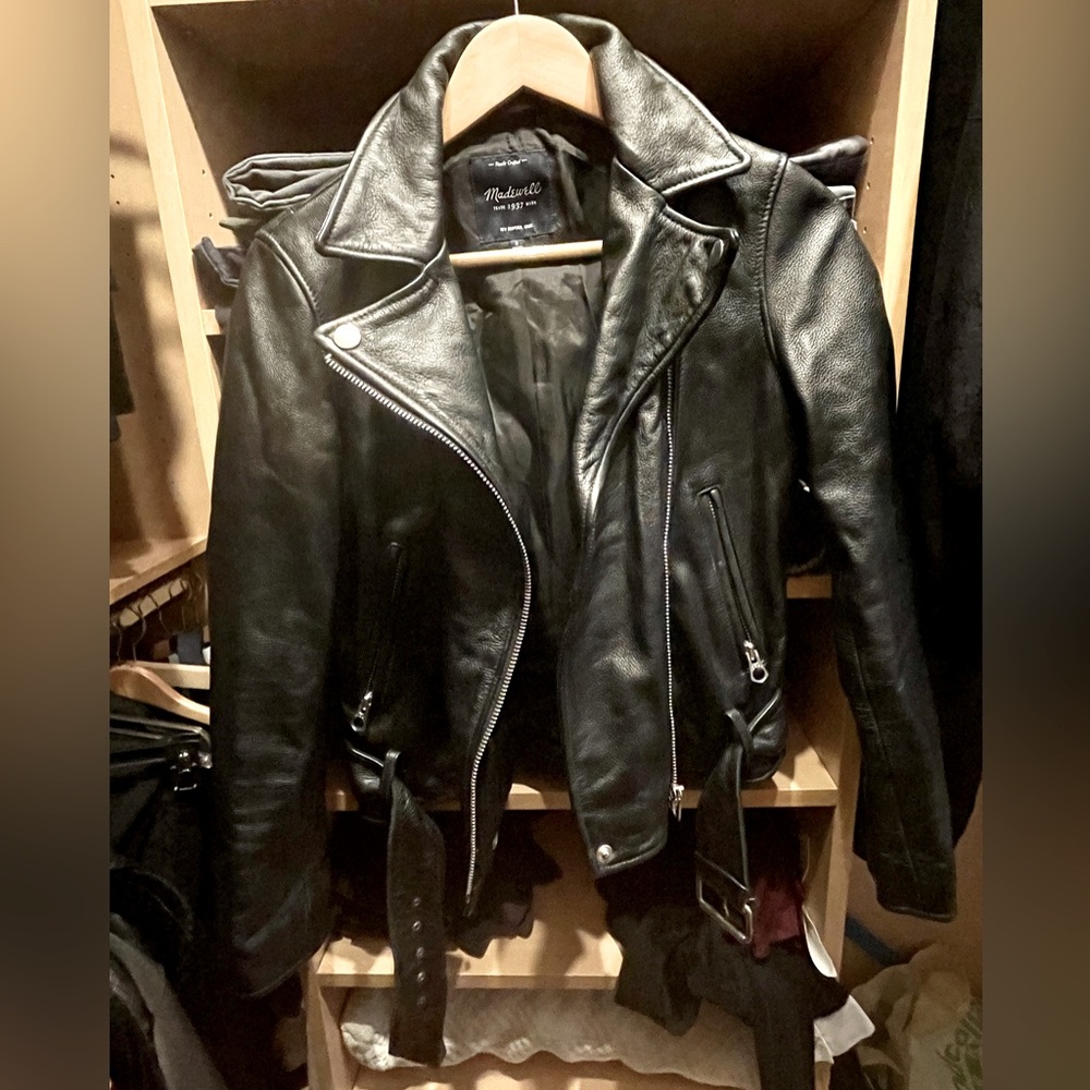 Madewell Ultimate Leather Motorcycle Jacket Black Women's Sz S *Sold Out* Biker